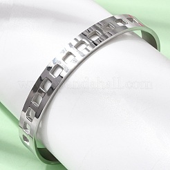 304 Stainless Steel Cutout Cuff Bangles for Women&nbsp;BJEW-H644-11P