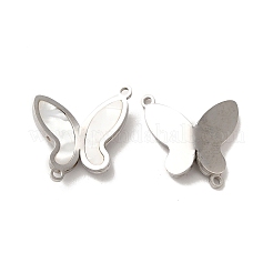 304ステンレススチールコネクタチャーム  シェルと  バタフライリンク  ステンレス鋼色  16x17x3mm  穴：1.7mm&nbsp;STAS-A080-08P
