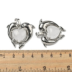 Natural Mixed Stone Heart Pendants&nbsp;G-M434-02P