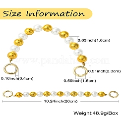 Plastic Imitation Pearl Bead Bag Extension Chains&nbsp;FIND-CJ00004