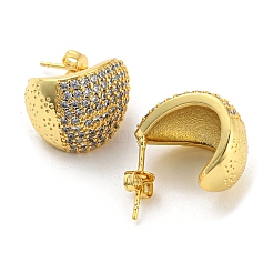 Brass Micro Pave Cubic Zirconia Stud Earrings&nbsp;EJEW-C066-11G
