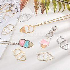 Alloy Open Back Bezel Pendants&nbsp;PALLOY-OC0002-77