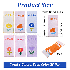 150Pcs 6 Styles Polyester Rectangle Clothing Label&nbsp;DIY-CY0003-86