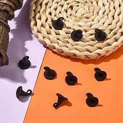 ハロウィンテーマの合金ペンダント10個  焼き付け塗料  3dマジックハット  ブラック  12x10.5mm  穴：1.7mm&nbsp;ENAM-YW0006-57