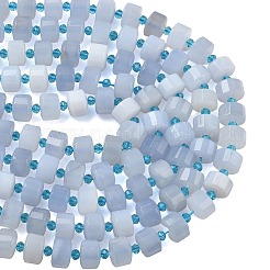 Natural Purple Chalcedony Beads Strands&nbsp;G-G453-G07-7x12mm