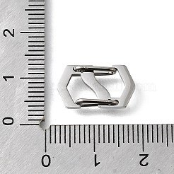 304ステンレススチールキーチェーン留め具  ステンレス鋼色  16x9x2mm  穴：5x5mm&nbsp;STAS-U051-01B-P
