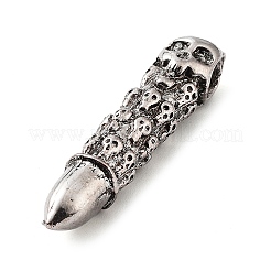 合金のチベット風チャーム  スカルチャーム  弾丸  41x8x8.5mm  穴：5.5x4.5mm&nbsp;TIBE-L012-040AS-04