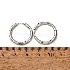 304ステンレススチールフープピアス  316ステンレス鋼  プラチナ  20.5x2.5mm&nbsp;EJEW-D331-09P