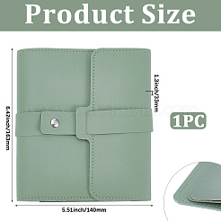PUレザーイヤリング収納バッグ  イヤリング用のジュエリーロール  長方形  ダークシーグリーン  163x140x33mm&nbsp;AJEW-SP0006-24B