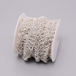 真鍮ガラスラインストーンストラスチェーン  結婚式の装飾を縫うため  スプールで  クリスタル  24x2.5mm&nbsp;FIND-WH0091-25