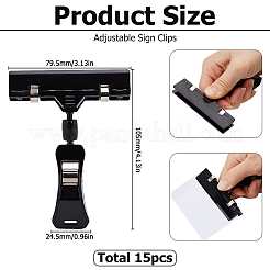 ABS プラスチック ポップサイン カード ディスプレイ クリップ 値札  ブラック  105x79.5x24.5mm&nbsp;AJEW-WH0643-079A-01