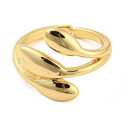 Tulip Flower Brass Open Cuff Ring&nbsp;RJEW-q782-02G