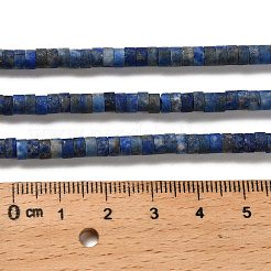 天然石ラピスラズリビーズ連売り  艶消し  ディスクビーズ  ヒシビーズ  4.5x2.5mm  穴：1mm  約156~157個/連  14.76~14.96（37.5~38センチメートル）&nbsp;G-P575-B45-4x2mm
