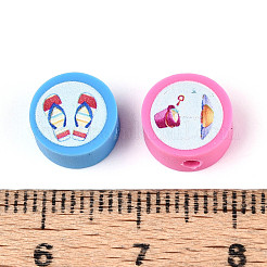 Printed Handmade Polymer Clay Beads&nbsp;CLAY-T022-12I
