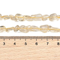 天然レモンクォーツ（加熱）ビーズ連売り  ナゲット  タンブルストーン  6~11.5x5.5~9x3.5~6mm  穴：1mm  約53~54個/連  15.35''~15.75