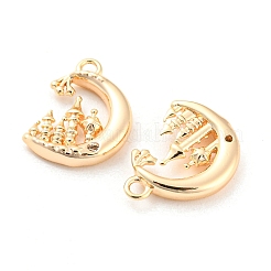 Brass Micro Pave Cubic Zirconia Pendants&nbsp;KK-E090-20G