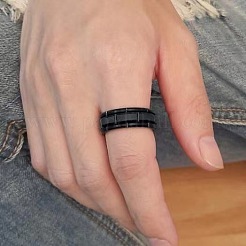 ユニセックスのステンレス製指輪201個  ブラック  usサイズ9（18.9mm）&nbsp;WG511F1-07