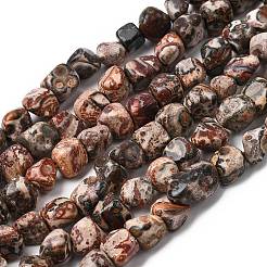 天然ヒョウ肌ジャスパービーズ連売り  ナゲット  タンブルストーン  6~10x6~8x4~5mm  穴：1mm  約28~30個/連  7.87''（20センチメートル）&nbsp;G-B161-A03