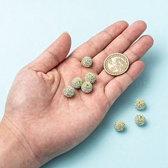 片穴チェコクリスタルラインストーン舗装ディスコボールビーズ  大きな丸いポリマー粘土チェコのラインストーンビーズ  238 _chrysolite  12mm（pp9)  穴：1.2mm&nbsp;RB-A059-H12mm-PP9-238