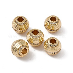 Rack Plating Brass Micro Pave Cubic Zirconia Beads&nbsp;KK-C007-46G