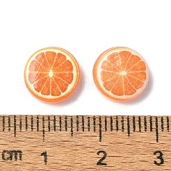 フルーツシリーズ 不透明樹脂カボション  オレンジ  10x3.5mm&nbsp;CRES-Q006-01B