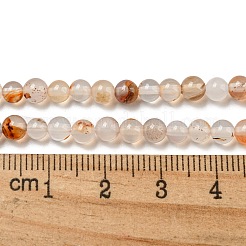 天然の赤い樹枝状瑪瑙ビーズ連売り  グレードA  ラウンド  4mm  穴：0.8mm  約92個/連  15.04''（38.2センチメートル）&nbsp;G-A232-A02-01