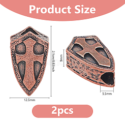 2Pcs Brass European Beads&nbsp;KK-DC0004-80D