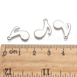 Tarnish Resistant 10PCS Original Color Music Note Charms 201 Stainless Steel Pendants&nbsp;X-STAS-Q115