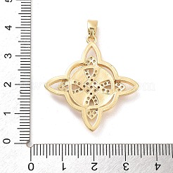 Rack Plating Brass Micro Pave Clear Cubic Zirconia Pendants&nbsp;KK-C063-09A-G