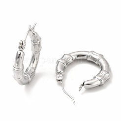 変色しない304ステンレススチール製チャンキーフープピアス（女性用）  ステンレス鋼色  22x3.5mm  ピン：0.7mm&nbsp;EJEW-F283-06P