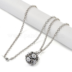 Brass Enamel with Rhinestone Pendant Necklaces&nbsp;NJEW-G089-09A-01