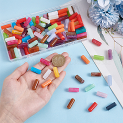 120Pcs Column Imitation Gemstone Acrylic Beads&nbsp;MACR-UN0001-06