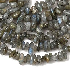 天然石ラブラドライトビーズ連売り  チップ  4~12x3~8x1~6mm  穴：1mm  約14.9インチ〜16.1インチ（38~41cm）&nbsp;G-I225-15A