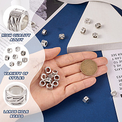 80Pcs 8 Style Zinc Alloy European Beads&nbsp;TIBEB-KS0001-05