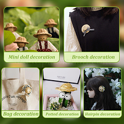 30Pcs 2 Styles Paper with Cloth Doll Hat&nbsp;DIY-GA0008-44