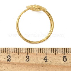 304ステンレススチールラウンドラップオープンカフリング女性用男性用  18KGP本金メッキ  内径：18mm&nbsp;RJEW-Z071-02A-G