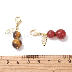 Gourd Natural Carnelian & Rose Quartz & Green Aventurine & Tiger Eye & Amethyst Pendant Decorations&nbsp;HJEW-TA00456