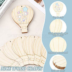 20Pcs Hot Air Balloon Unfinished Blank Wooden Pendants for Christmas Painting Arts&nbsp;NJEW-SP0001-15