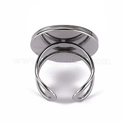 Non-Tarnish 201 Stainless Steel Cuff Pad Ring Settings&nbsp;X-STAS-S080-040F-P