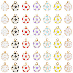56本7色合金エナメルペンダント  サッカーのチャーム  ゴールドカラー  ミックスカラー  16.5x13x2mm  穴：1.8mm  8個/カラー&nbsp;FIND-SC0016-11