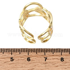 女性用真鍮カフオープンリング  ラウンド  ゴールドカラー  29mm  usサイズ7 1/4(17.5mm)&nbsp;RJEW-F215-05G