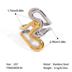 Unisex Stainless Steel Double Heart Open Ring with Gold Plating Jewelry Accessories&nbsp;WS7090-2