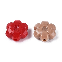 不透明なアクリルビーズ  花  ミックスカラー  10.5x10x4.5mm  穴：1.4~1.5mm  約1851個/500g&nbsp;OACR-Q199-15
