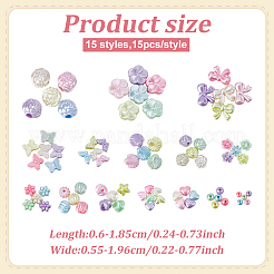 225Pcs 15 Styles Imitation Pearl Acrylic Beads&nbsp;OACR-ME0001-02