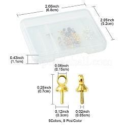 40Pcs 5 Colors Brass Cup Peg Bails Pendants&nbsp;KK-FS0001-25