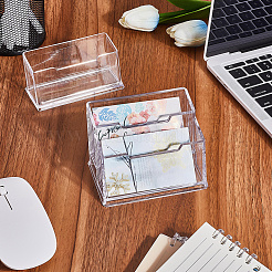 3個 2スタイル プラスチック名刺ディスプレイホルダー  台形  透明  43.5~64x103~108x44~67.5mm  内径：96.5x29mm&nbsp;AJEW-CP0006-02
