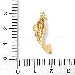 真鍮製マイクロパヴェキュービックジルコニアペンダント  魚  18KGP本金メッキ  25x9x4.5mm  穴：3.5mm&nbsp;KK-P330-08G
