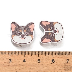 Printed Wood Beads&nbsp;WOOD-D289-01J