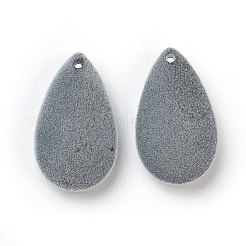 フロッキーアクリルパーツ  ティアドロップ  グレー  28.5x16x7.5mm  穴：1.6mm&nbsp;LS-X-OACR-I001-I01
