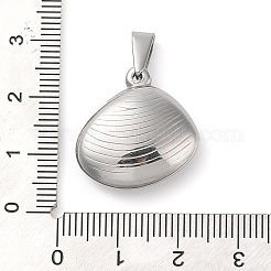 変色しない304ステンレススチールペンダント  シェルシェイプチャーム  ステンレス鋼色  21x21x7mm  穴：6.8x3.2mm&nbsp;STAS-R229-20P